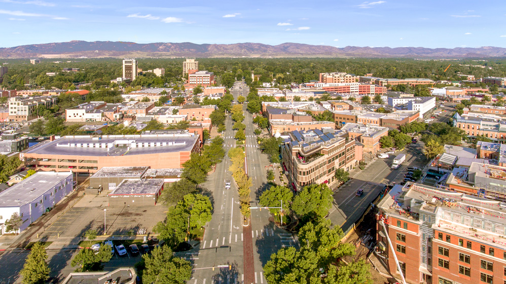 Old Town Fort Collins Aerial Boxwood Photos