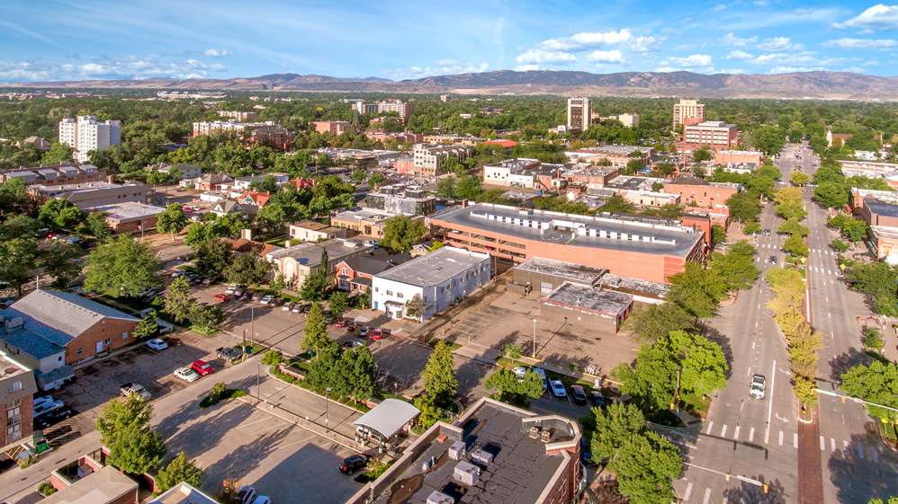 Old Town Fort Collins Aerial Boxwood Photos