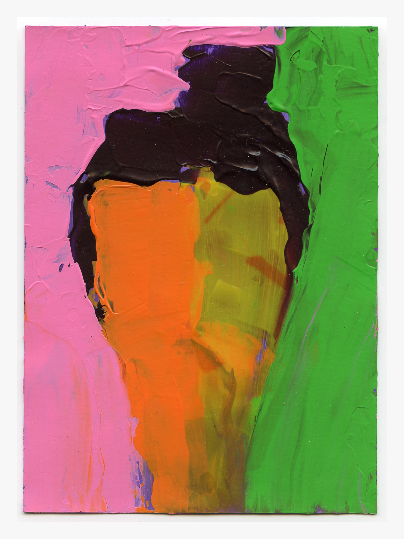 Self portrait, acrylic on paper, 10x15 cm © H Houtsma 2021